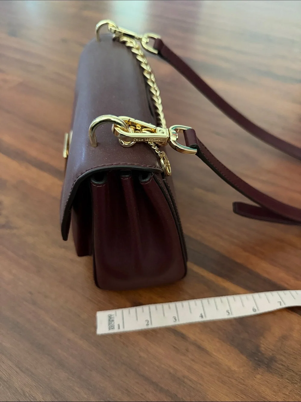 Burgundy Michael Kors‎ CrossBody bag, purse gold hardware